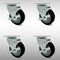 Service Caster 4 Inch SS Black Polyurethane Swivel Top Plate Caster Set with Brake SCC SCC-SS20S414-PPUB-BLK-TLB-4 - alternate 1